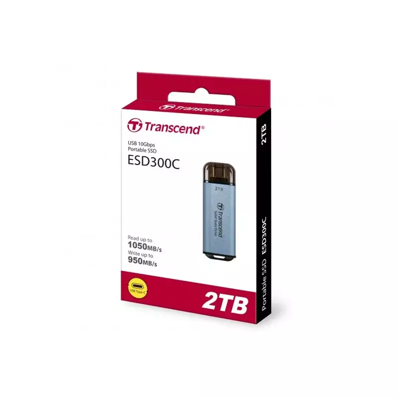 TRANSCEND ESD300C 2TB TYPE C PORTABLE SSD SKY BLUE
