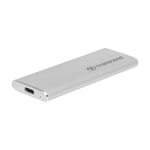 TRANSCEND ESD260C 500GB USB 3.1 GEN 2 TYPE-C SILVER PORTABLE SSD - 1