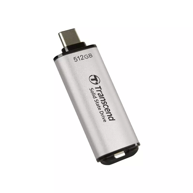 TRANSCEND 512GB ESD300S TYPE C SILVER PORTABLE SSD - 2