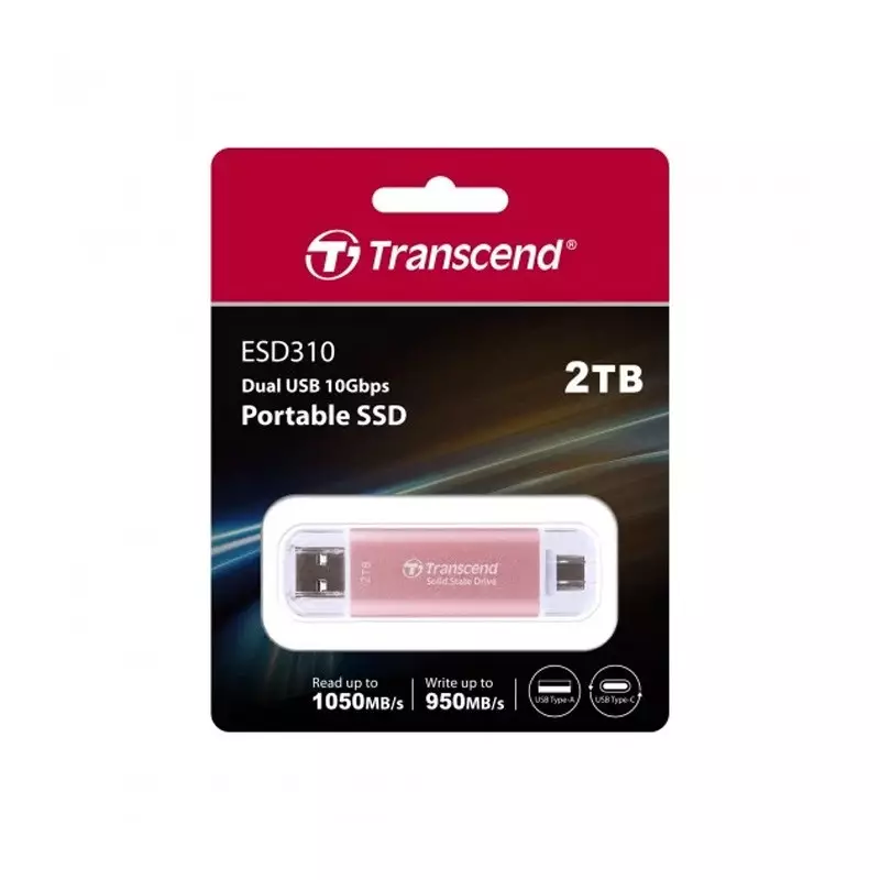 TRANSCEND 2TB ESD310P TYPE C PINK PORTABLE SSD