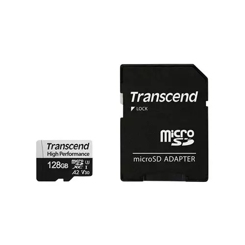 Transcend 330S UHS-I 128GB microSDXC Memory Card with SD Adapter - 1