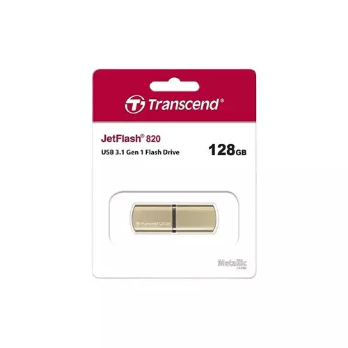 Transcend Jetflash 820 128GB USB 3.1 Gold Pen Drive-gallery-3