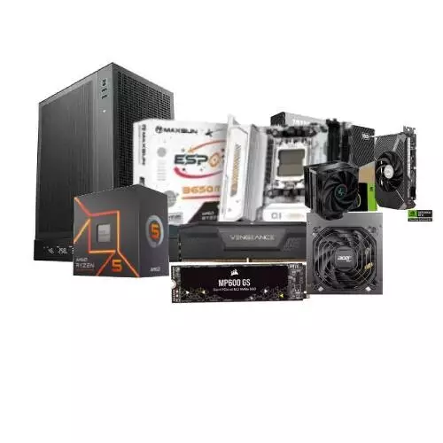 AMD Ryzen 5 7500F Maxsun B650I ICE Motherboard 16GB DDR5 RAM 500GB SSD With Zotac RTX 5060 solo 8G Graphics