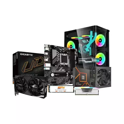 AMD RYZEN 7 7700 GIGABYTE B650M K 16GB RAM 512GB SSD Gaming PC with RTX 5060 8GB