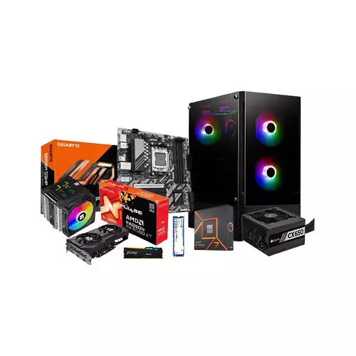 AMD RYZEN 7 7700 B850M D3HP AM5 16GB DDR5 RAM 1TB SSD Gaming PC With  Pulse AMD Radeon RX 9060 XT GAMING OC