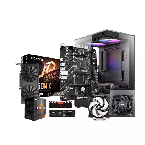 AMD Ryzen 5 5600X GIGABYTE B450M K 16GB RAM 256GB SSD Gaming PC with ARC A380 INDEX 6GB Graphics