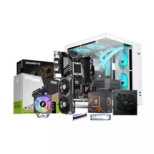 AMD Ryzen 5 7500F Gigabyte B650MK 16GB RAM 500GB SSD Gaming PC with RTX 5050 8GB Graphics