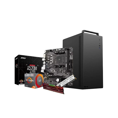 AMD Ryzen 5 3400G 4 Core MSI A520M-A PRO 8GB RAM 256GB SSD Desktop PC