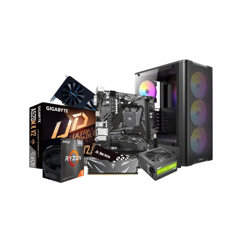 AMD Ryzen 5 5600 GIGABYTE B450M K Motherboard 8GB RAM 512GB SSD Gaming PC with GUNNIR A380 6GB Graphics