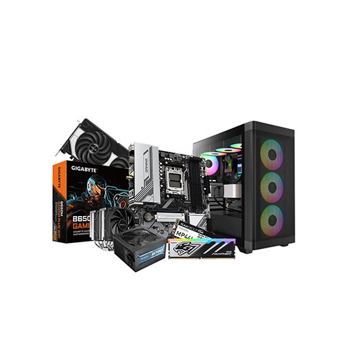 AMD Ryzen 5 7600X GIGABYTE B650M 16GB RAM 500GB SSD Gaming Destop PC with Dual GeForce RTX 5070 12GB OC Edition