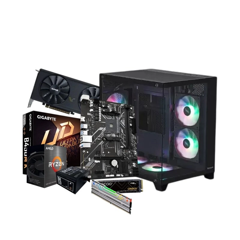 AMD Ryzen 5 5600 GIGABYTE B450M K 8GB RAM 512GB SSD Gaming PC with Arc A580 8GB Graphics