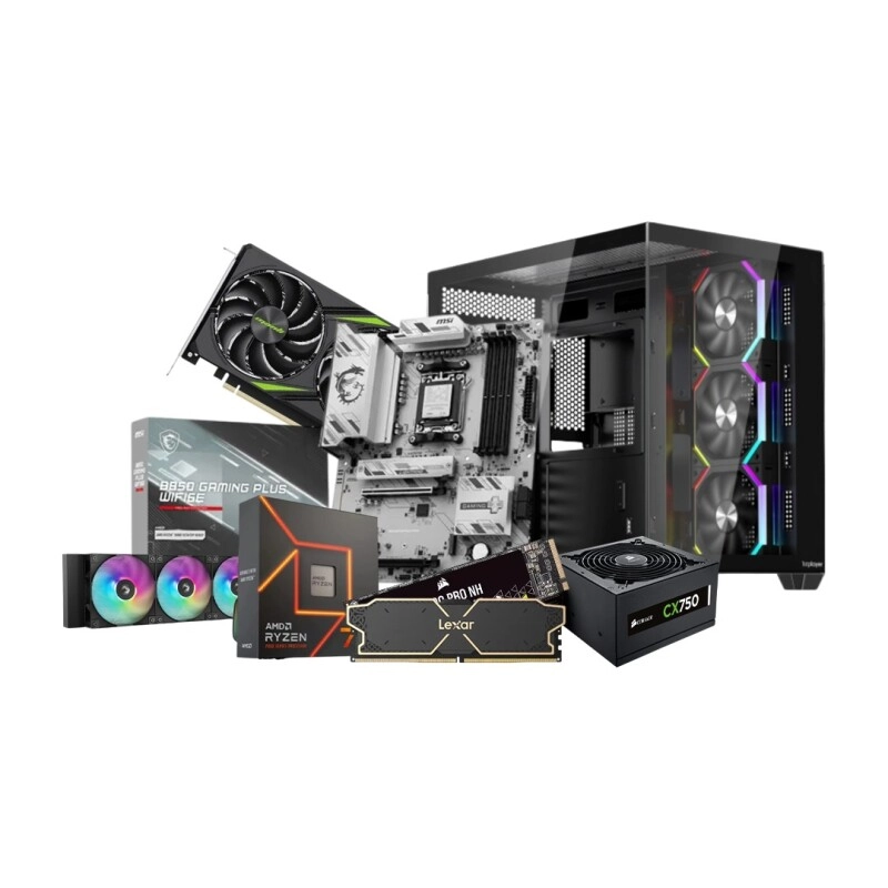 AMD Ryzen 7 7700 B850M GAMING PLUS WIFI6E Gaming Desktop PC With Nebula V2 GeForce RTX 5060 Ti