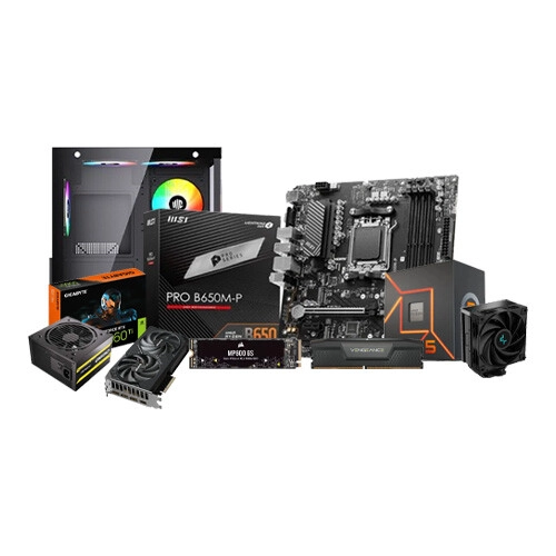 AMD RYZEN 5 7500F B650M-P RTX 5060 8GB Graphics Card 16GB DDR5 RAM 500GB PCIE 4.0 GEN 4 X4 NVME M.2 SSD Gaming PC