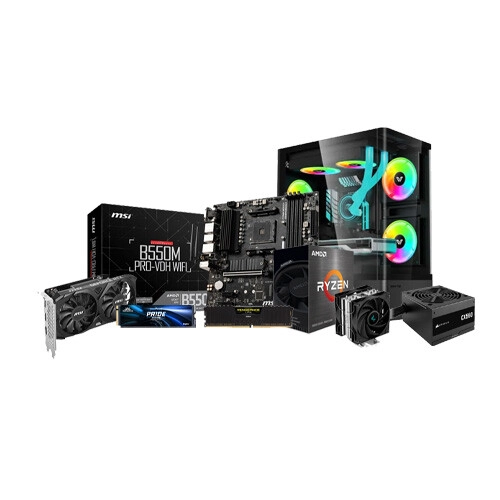 AMD Ryzen 5 5600X RTX 3050 16GB(8X2) RAM 512GB Gen4 NVMe SSD Gaming PC
