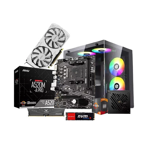 AMD Ryzen 5 5500 A520M-A PRO 8GB RAM 256GB SSD Gaming PC With RX 580 BLIZZARDS 8GD5 V2