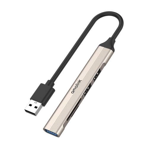 Amalink AL-5705D USB 2.0 Card Reader with 3-Port HUB
