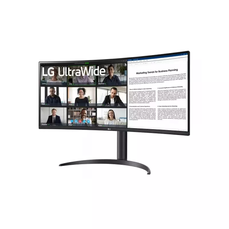 LG 34WR55QK-B 34 Inch WQHD HDR10 100Hz Curved Monitor With USB Type-C-gallery-1