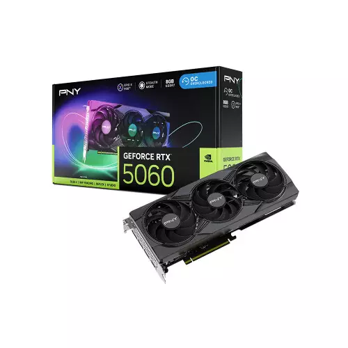 PNY GeForce RTX 5060 8GB OC Triple Fan GDDR7 Graphics Card