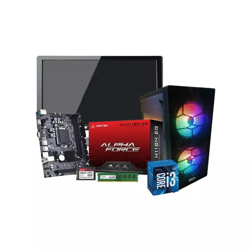 Intel Core I3 H110M Motherboard 8GB RAM 128GB SSD Corporate PC With 19 Inch Monitor