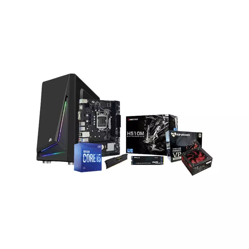 Intel Core I5-10400 Biostar H510MHP Motherboard 8GB RAM 256GB SSD Corporate PC