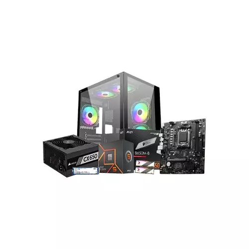 AMD RYZEN 5 7600 MSI PRO B650M-B Gaming Motherboard 16GB RAM 500GB SSD Desktop PC