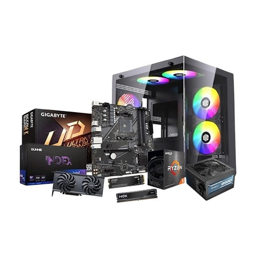 AMD RYZEN 5 5600 GIGABYTE B550M K 8GB RAM 512GB SSD Gaming PC with Intel ARC B580 12GB Graphics