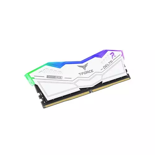 TEAM T-FORCE DELTA RGB 16GB DDR5 6000MHz CL38 Desktop RAM (White) - 1