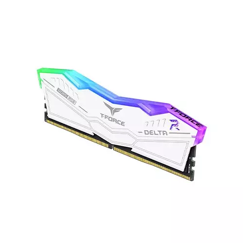 TEAM T-FORCE DELTA RGB 48GB (24GBx2) 8000MHz DDR5 Gaming Desktop RAM (White) - 2
