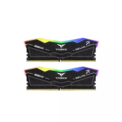 Team T-Force Delta RGB 32GB (16GBx2) DDR5 6000MHz CL38 Black Gaming Desktop RAM with Heatsink