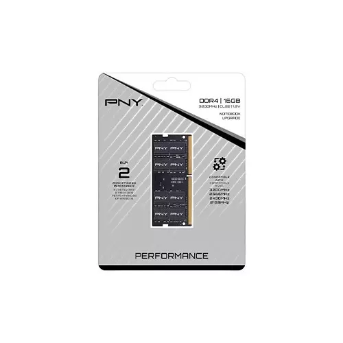 PNY Performance 16GB DDR4 DRAM 3200MHz CL22 SODIMM Laptop Ram - 5