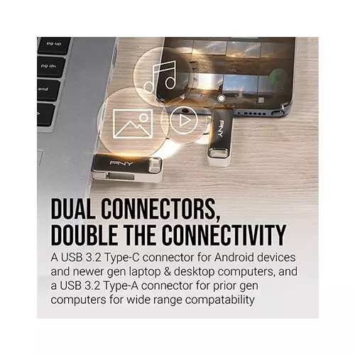 PNY Duo Link 256GB USB 3.2 Type-C Dual Pen Drive-gallery-2