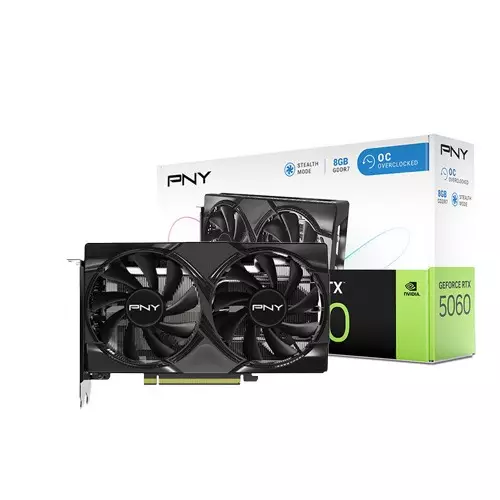 PNY GeForce RTX 5060 8GB OC Dual Fan Graphics Card