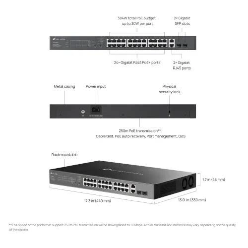 TP-Link Omada ES228GMP 28-Port Gigabit PoE+ Switch With 2 SFP Port - 2