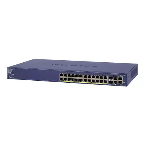 NetGear FS728TP 24-Port Fast Ethernet Gigabit Combo Smart Managed Pro PoE Switch - 2