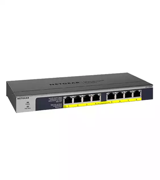 Netgear GS108PP 8-Port Gigabit Ethernet PoE+ Unmanaged Switch with FlexPoE