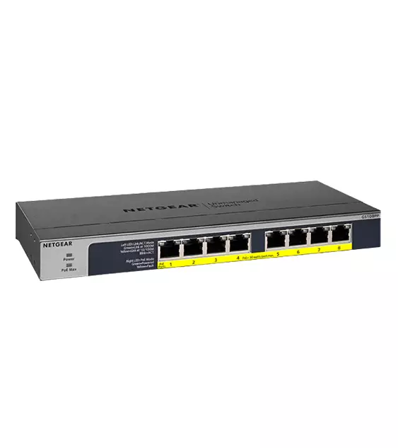 Netgear GS108PP 8-Port Gigabit Ethernet PoE+ Unmanaged Switch with FlexPoE