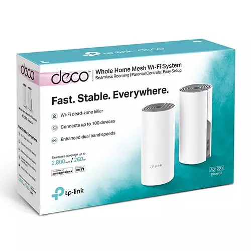 TP-Link Deco E4 (2 Pack) Whole Home Mesh Wi-Fi System AC1200 Dual-band Router - 2