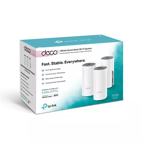TP-Link Deco E4 (3 Pack) Whole Home Mesh Wi-Fi System AC1200 Dual-band Router - 1