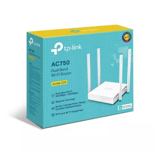 TP-Link Archer C24 AC750 4 Antenna Dual-Band Wi-Fi Router-gallery-3