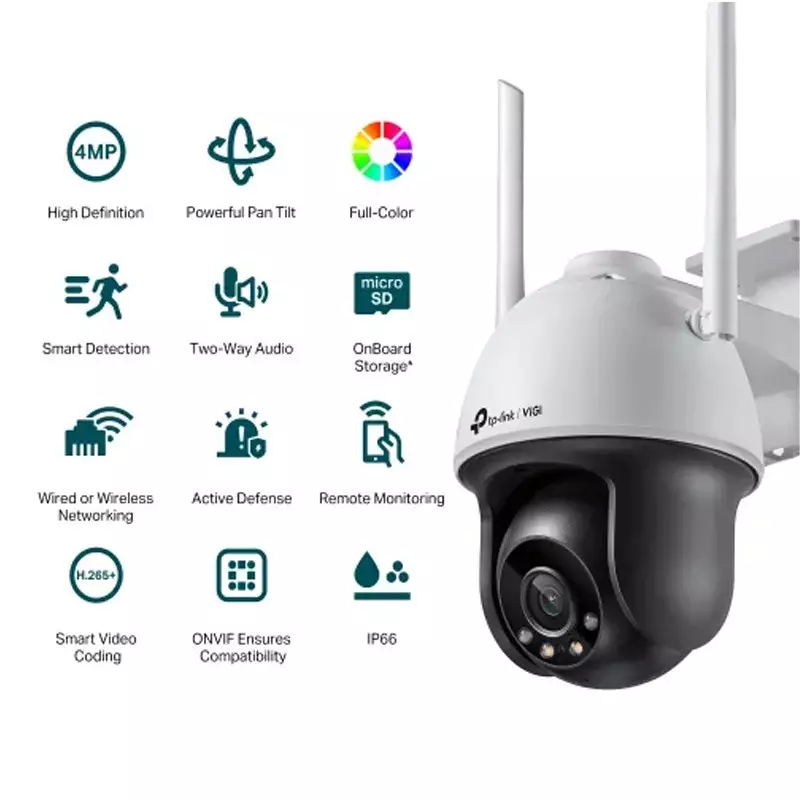 TP-Link VIGI C540-W 4MP Full-Color Wi-Fi IP PTZ Camera - 1