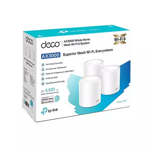 TP-Link Deco X50 AX3000 3-Pack 3000Mbps Gigabit Dual-Band Wi-Fi 6 Home Mesh Router-gallery-2