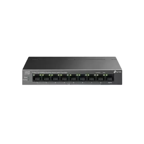 TP-Link LS109P 9-Port 10/100Mbps PoE Desktop Network Switch With 8-Port PoE+