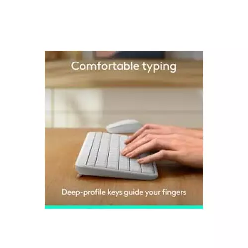 Logitech MK250 Wireless Keyboard Mouse Combo Off White - 1