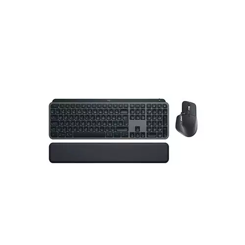 Logitech MX Keys S Wireless Graphite Keyboard & Mouse Combo With Palmrest