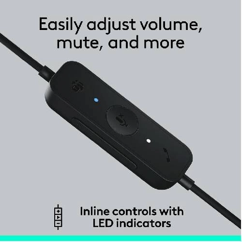 Logitech H570e Wired Stereo Teams USB-C Headset - 2
