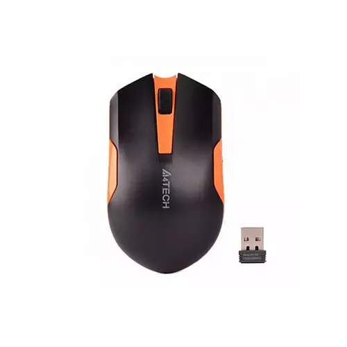 A4TECH G3-200N V-TRACK Wireless Mouse (Black Orange)