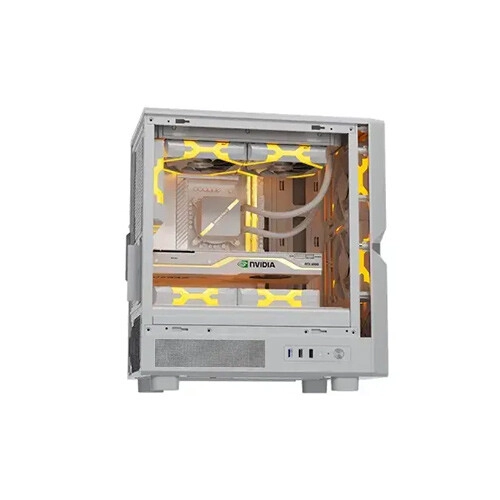 Golden Field H01 Mini-Tower M-ATX Gaming Case (White) - 3