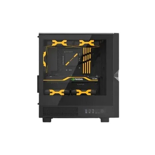Golden Field H01 Mini-Tower M-ATX Gaming Case (Black) - 3