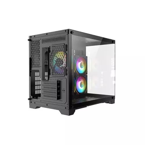 Xtreme 500B ARGB Mid Tower Micro-ATX Black Case With 3 ARGB Fan-gallery-3