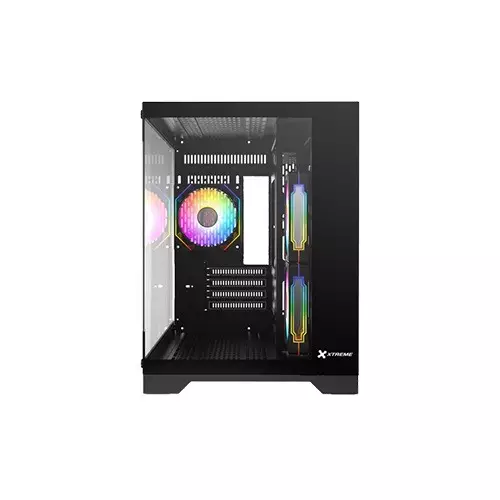 Xtreme 500B ARGB Mid Tower Micro-ATX Black Case With 3 ARGB Fan-gallery-1